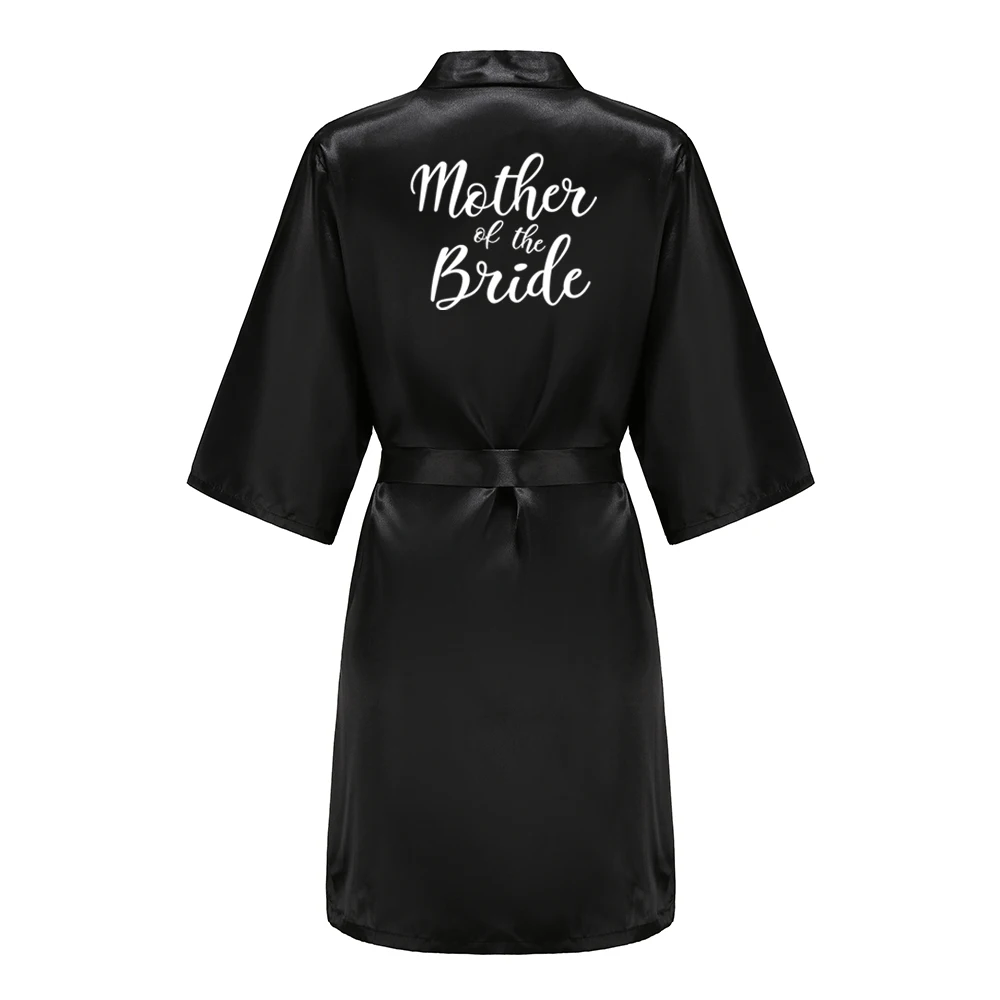 Black Women Silky Satin Robe Wedding Bridal Party Bride Bridesmaid Robes Kimono Loungewear Dressing Gowns thumbnail 5