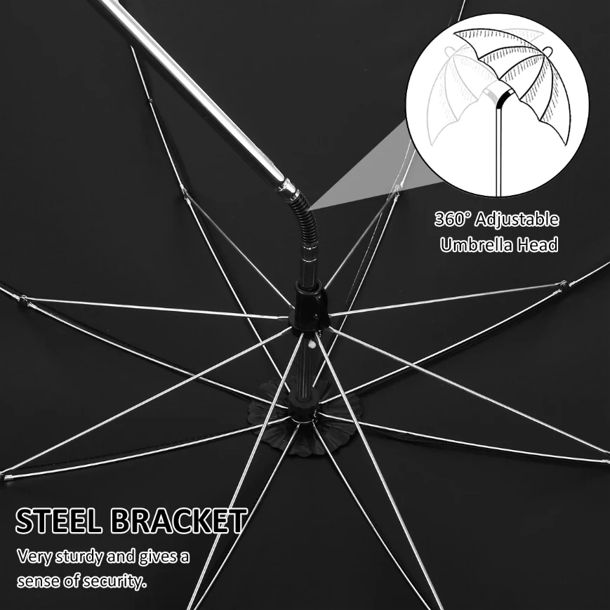 Portable Outdoor Beach Sunshade Umbrella Baby Stroller Folding Umbrella AntiUV Camping Chair Parasol with Clip Rainproof Gear thumbnail 6