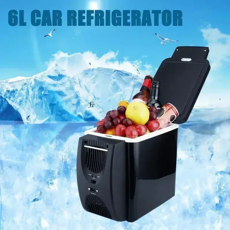 Portable 12V Car Refrigerator Freezer Heater Icebox Travel Refrigerator 6L Mini Auto Freezer C Ooler Warmer Electric Fridge Amag thumbnail 4