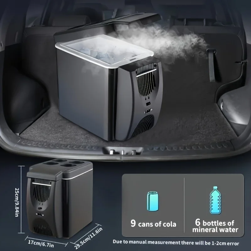 Portable 12V Car Refrigerator Freezer Heater Icebox Travel Refrigerator 6L Mini Auto Freezer C Ooler Warmer Electric Fridge Amag thumbnail 2