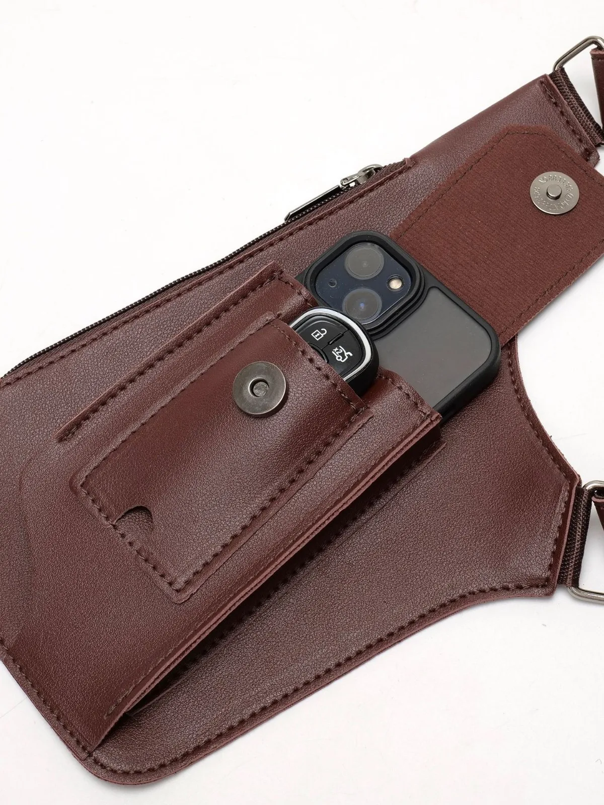 HOMEFISH Double Shoulder Strap Tactical Fishing Bag Waterproof PU Multi-Pocket Outdoor Anti-Theft Crossbody Bag Multi-Purpose thumbnail 5