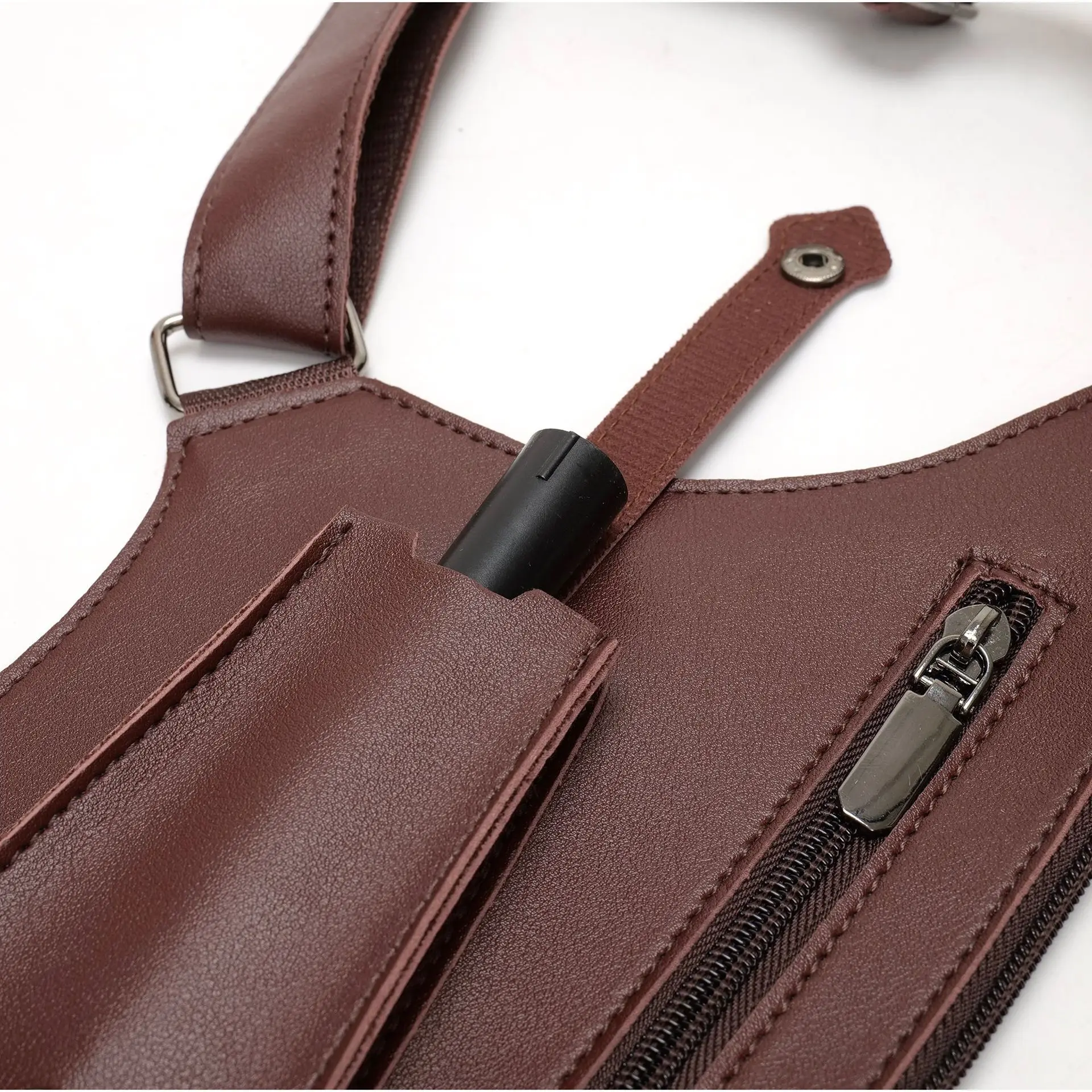 HOMEFISH Double Shoulder Strap Tactical Fishing Bag Waterproof PU Multi-Pocket Outdoor Anti-Theft Crossbody Bag Multi-Purpose thumbnail 2