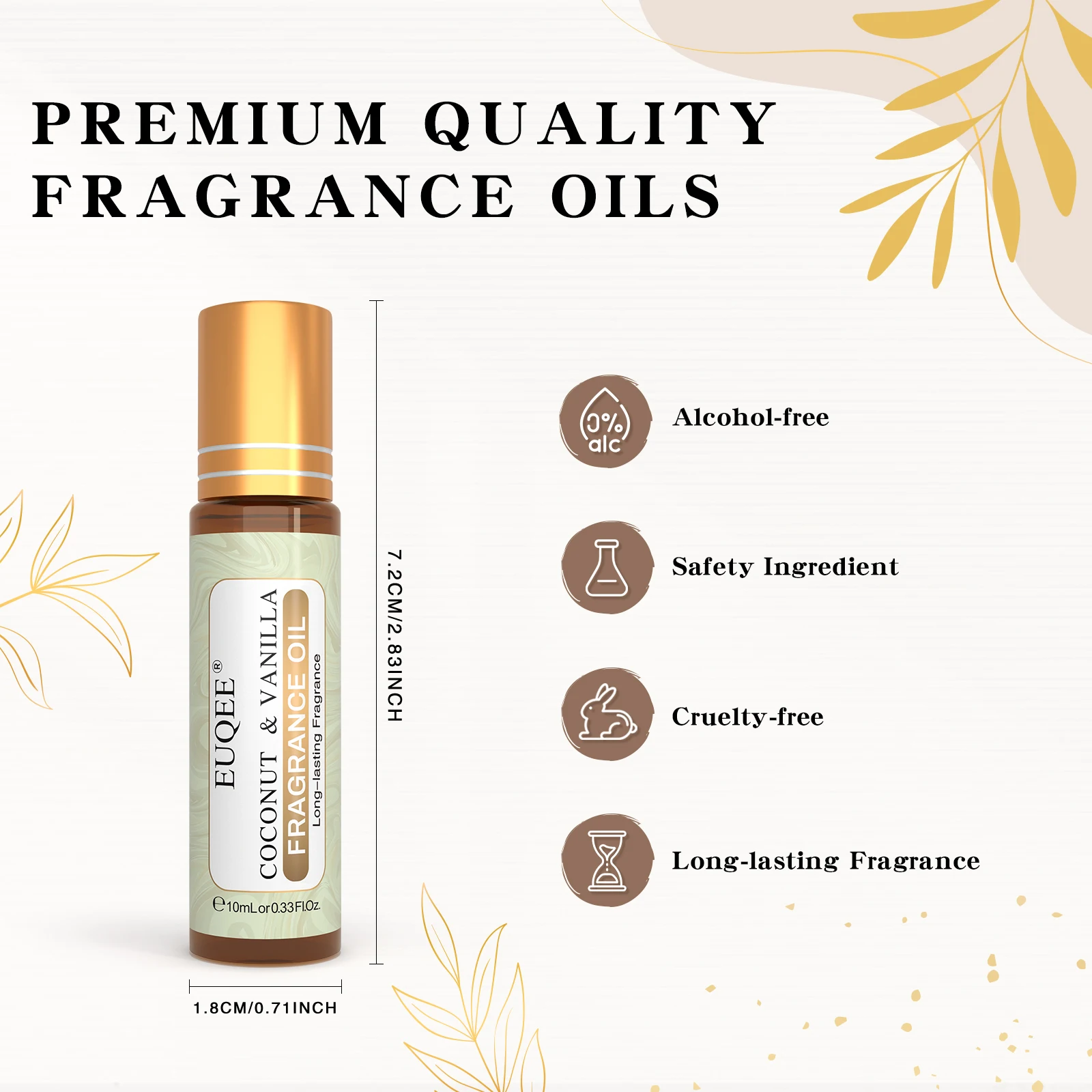 EUQEE 10ml Fragrance Oil Roll-On Long Lasting Scent La Vie Est Belle CHANCE Jadore Cotton Strawberry Mango for Men and Women thumbnail 4