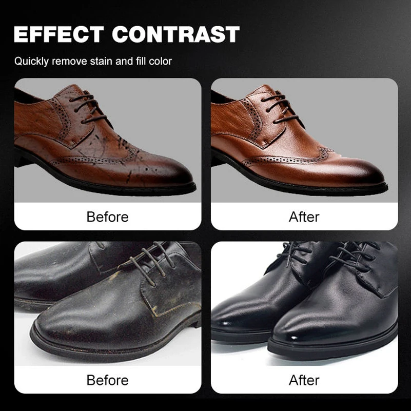 Neutral Brown Black Leather Care Cleaning Liquid Shoe Polish thumbnail 5