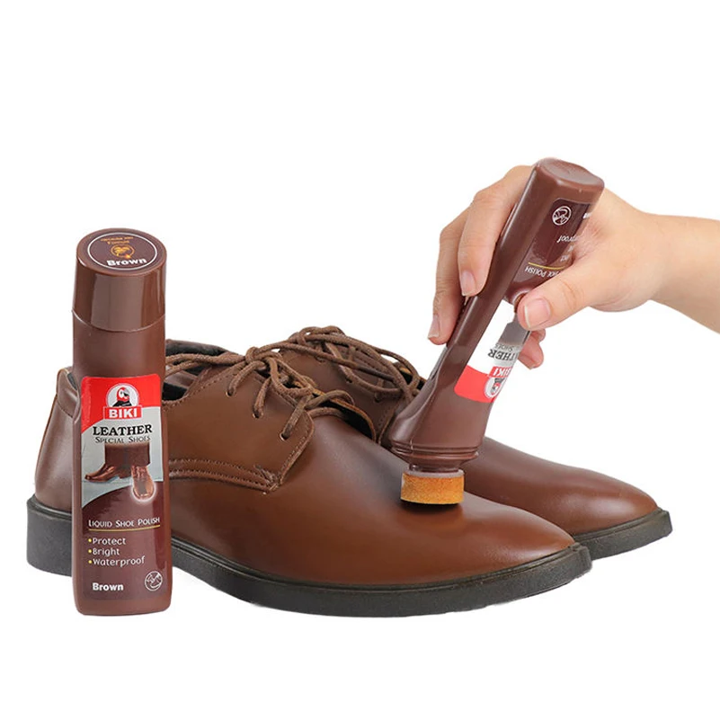 Neutral Brown Black Leather Care Cleaning Liquid Shoe Polish thumbnail 2