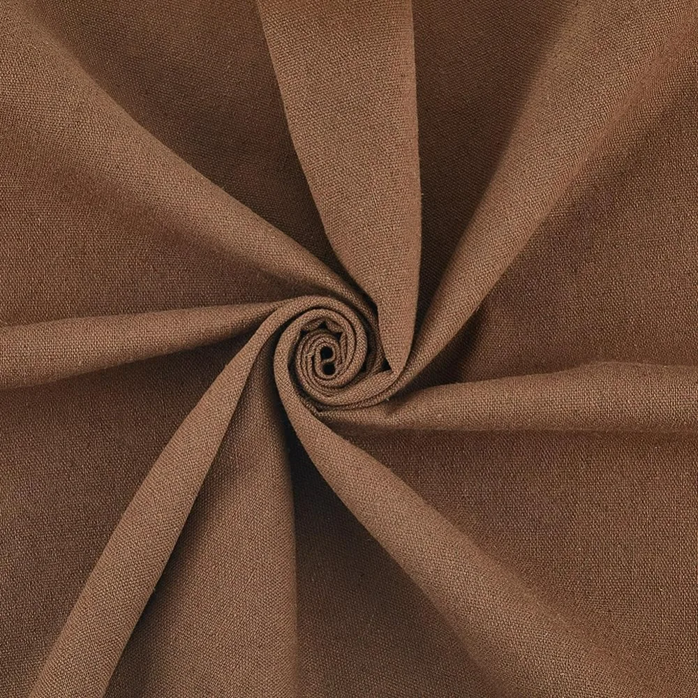 59.06 Inch Coffee Brown Needlework Fabric Natural Cotton Linen Cloth Quilting Fabric Solid Color Embroidery Cloth