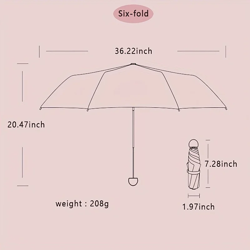 Compact Travel Mini Umbrella Uv Protection Capsule Umbrella 5 Fold Ultra Lightweight Sunshade Umbrellas Protable Manual thumbnail 4