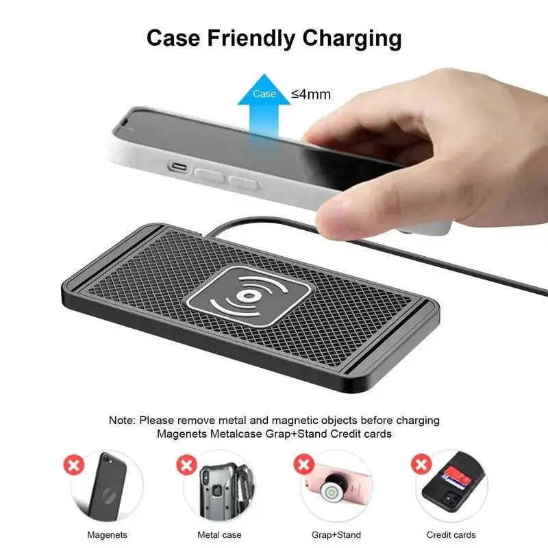 Wireless Car Charger Charging Pad 15w Non Slip Qi Fast Charger For Car Wireless Phone Charger For Android For IPhone 11/12/13/14 thumbnail 2