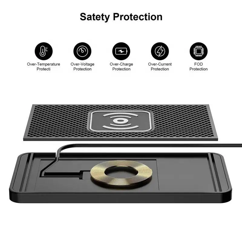 Wireless Car Charger Charging Pad 15w Non Slip Qi Fast Charger For Car Wireless Phone Charger For Android For IPhone 11/12/13/14 thumbnail 3