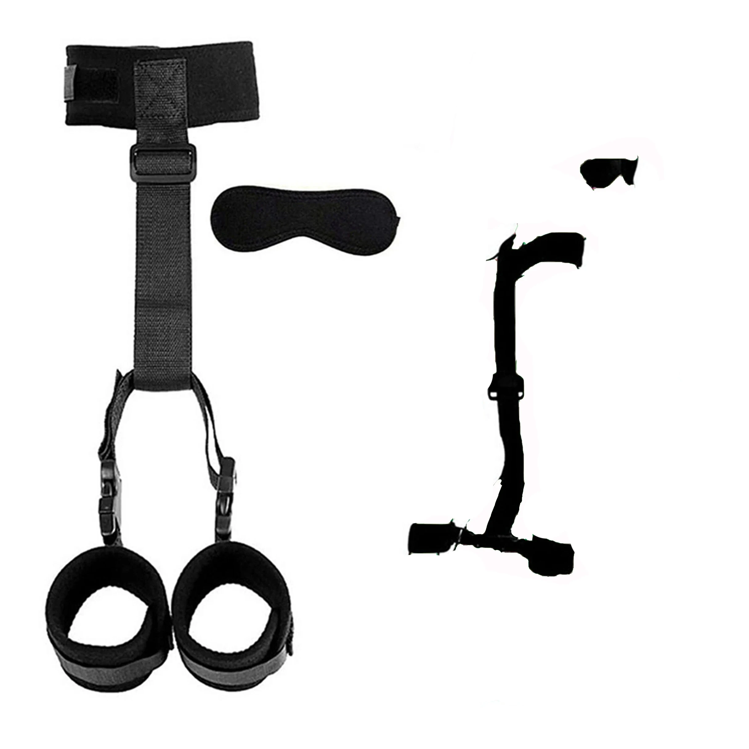 Adult Eye Blinder Neck Collar Handcuffs Leg Restraint Cuff Sex Toy Set Couple BDSM Restraint Bondage Gear Open Leg Erotic Game thumbnail 6