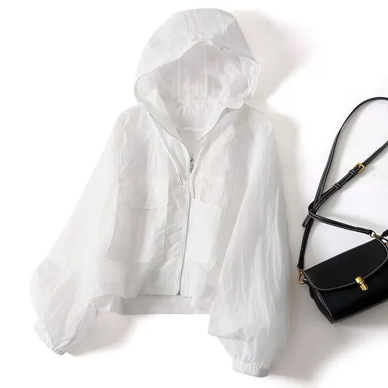 Simplicity Thin Sunscreen Clothing Anti UV Loose Summer Long Sleeved Jacket Waterproof Quick Dry Women's Coat Outdoor Sports thumbnail 6