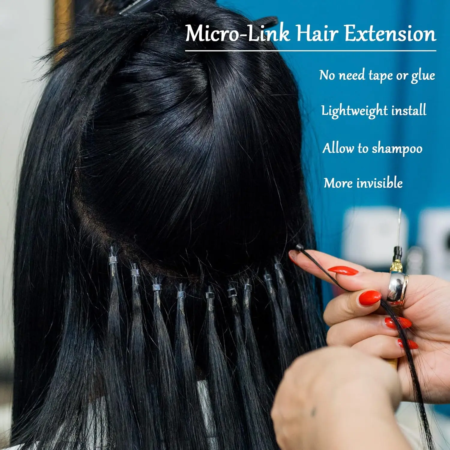 1000 pcs hair extension micro ring link beads 5mm silicone lined beads suitable for human hair extensions thumbnail 6
