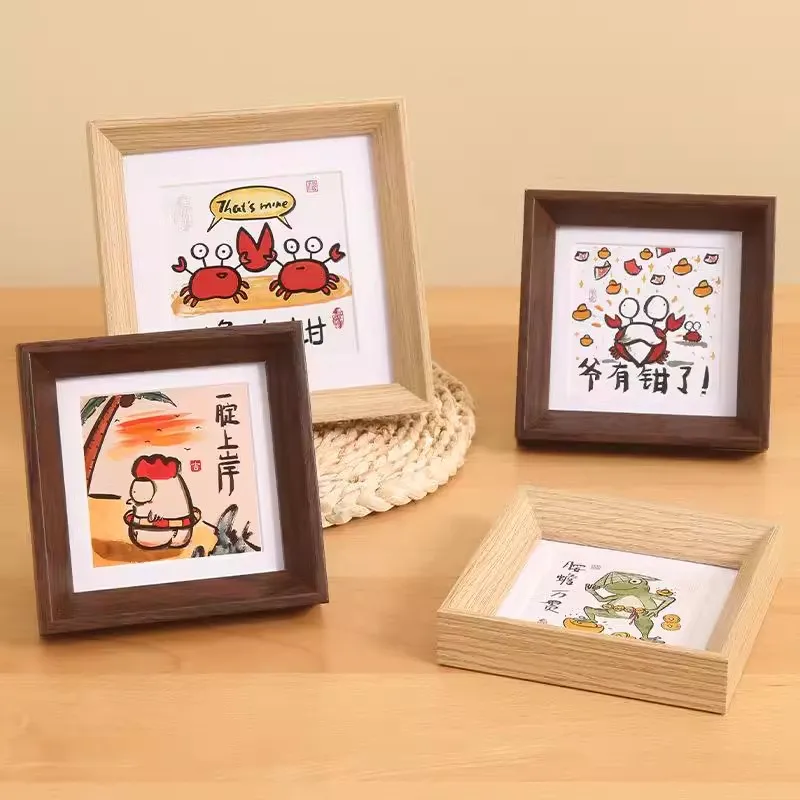 4/5/6 Inches Wooden Photo Frame for Tabletop Display Wedding Baby Family Portraits  Picture Frames Wall Photo Desktop Decor thumbnail 4