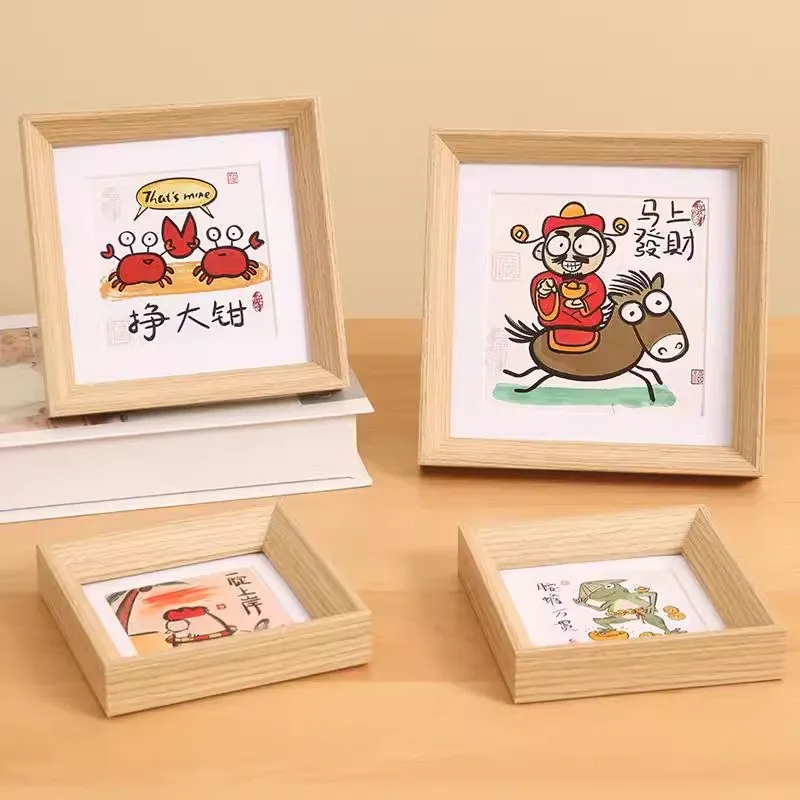 4/5/6 Inches Wooden Photo Frame for Tabletop Display Wedding Baby Family Portraits  Picture Frames Wall Photo Desktop Decor thumbnail 5