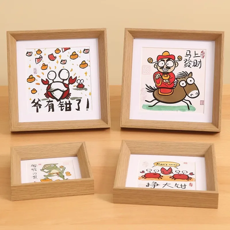 4/5/6 Inches Wooden Photo Frame for Tabletop Display Wedding Baby Family Portraits  Picture Frames Wall Photo Desktop Decor thumbnail 3