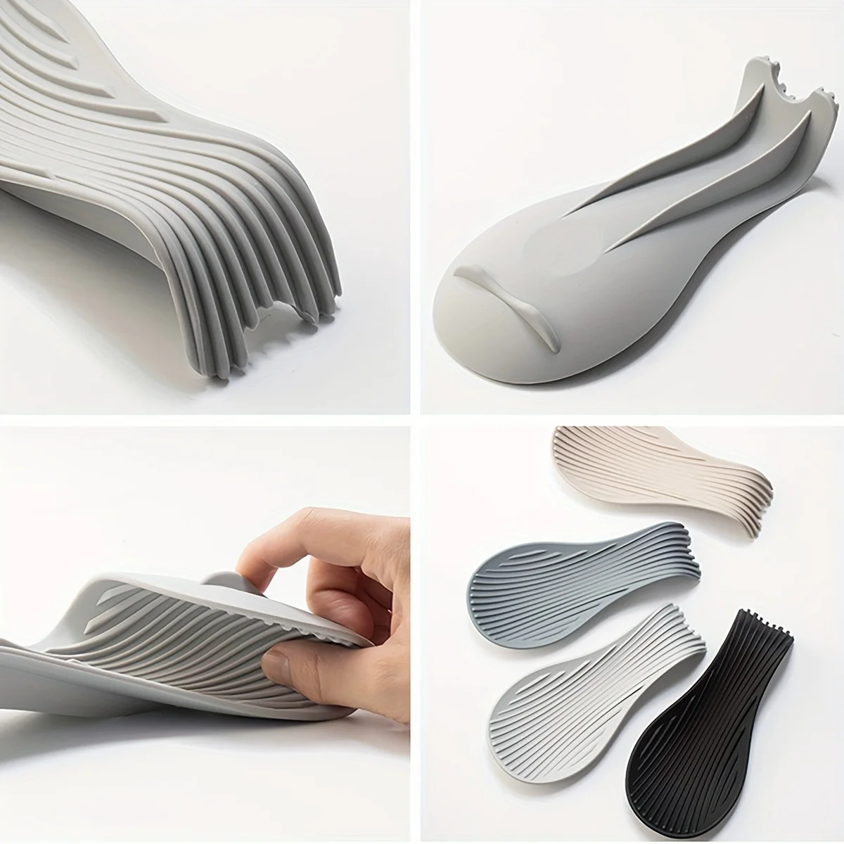 1Pcs Silicone Spoon Holder Kitchen Spoon Rest Utensil Heat Resistant Storage Shelves Kitchen Cooking Tools Kitchen Accessories thumbnail 5