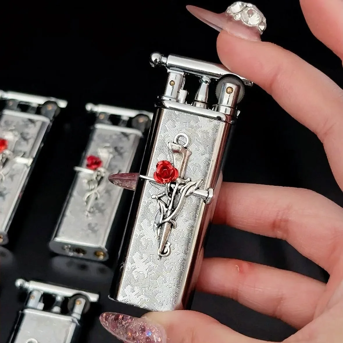New high-end handmade retro cross outdoor lighter with metal grinding wheel and open flame portable lighter smoking gift thumbnail 6