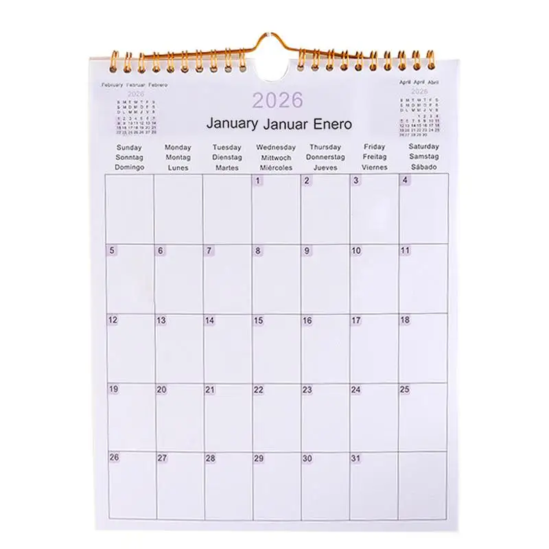 2025 Calendar 2025-2026 Calendar Planner Multilingual Coil Planner Agenda Organizer Scheduling For Home Office School Classroom thumbnail 2