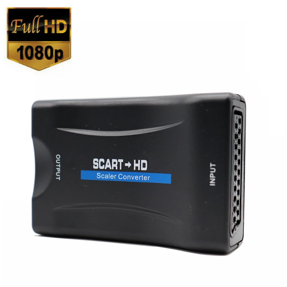 1080P SCART To HDMI-compatible Video Audio Upscale Converter Adapter for HD TV DVD for Sky Box STB Plug and Play DC Cable thumbnail 5