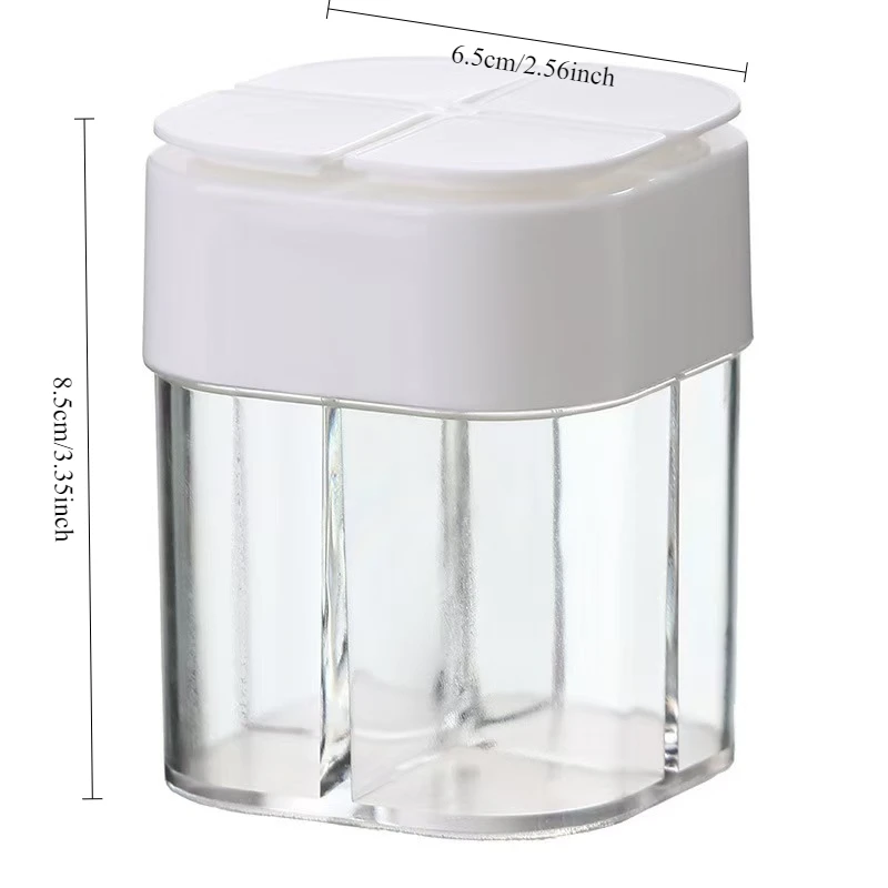 1pc Outdoor Bbq 4-In-1 Transparent Seasoning Box With Lid Pp Harmless Material Travel Camp Seal Storage Box Home Kitchen Storage thumbnail 2