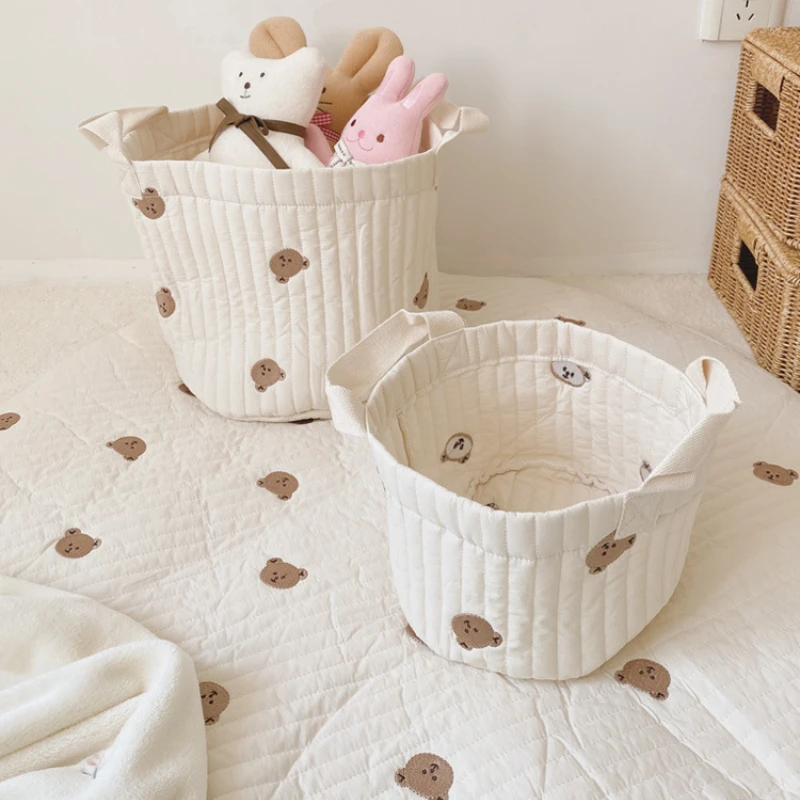 Baby Bags Cute Bear Embroidery Diaper Bag Caddy Nappy Cart Storage Mummy Maternity Bag for Newborn Diapers Toys Organizers thumbnail 2