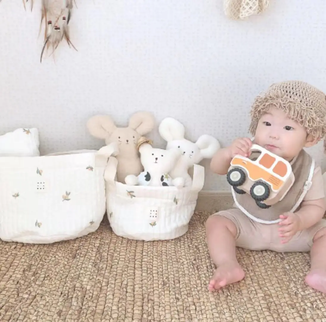 Baby Bags Cute Bear Embroidery Diaper Bag Caddy Nappy Cart Storage Mummy Maternity Bag for Newborn Diapers Toys Organizers thumbnail 3