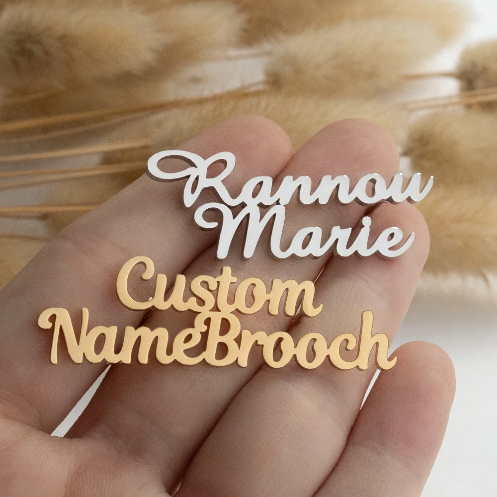 Customized Name, Pin, Brooch, Custom Logo, Personalized Stainless Steel Pin, Women's And Men's Suit Badge, Father's Day Gift