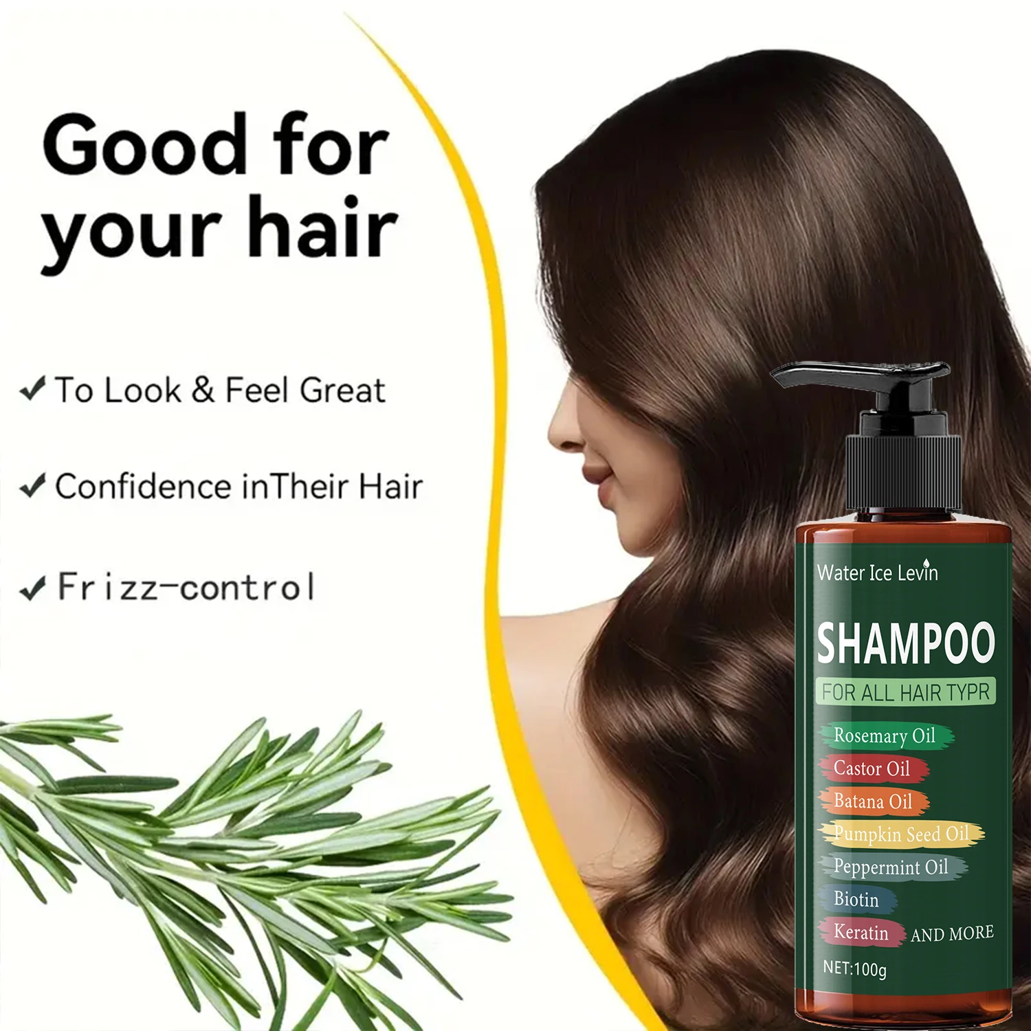 7in 1 Hair Shampoo-250G 7 in 1 Shampoo-Cooling Moisturizing Damaged Hair Split Anti-Breakage Rich Lavender Rapeseed Oil Mint Oil Biotin Keratin thumbnail 5
