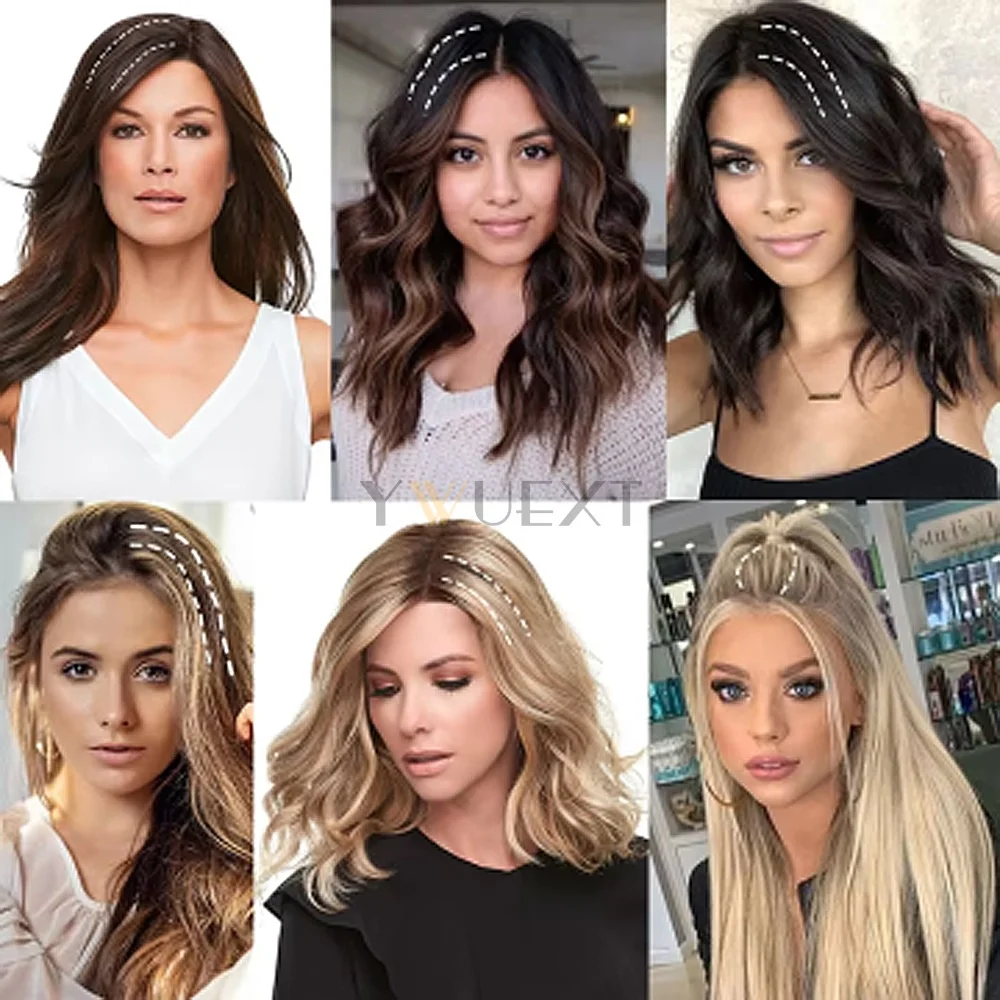 Mini Clip In One Piece Hair Pad On Both Sides Real Natural Human Hair Remy For Women 2Clips in Human Hair Extensions thumbnail 6