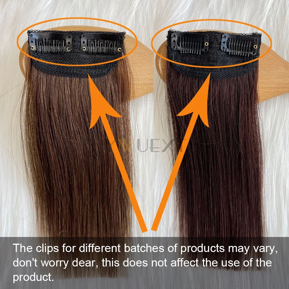 Mini Clip In One Piece Hair Pad On Both Sides Real Natural Human Hair Remy For Women 2Clips in Human Hair Extensions thumbnail 5