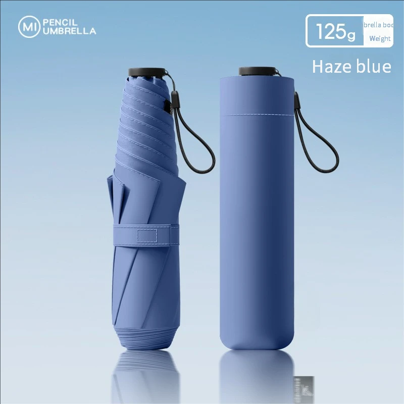 125g Japanese ultra-light portable sun umbrella sun protection and ultraviolet rain dual-purpose 3-fold 6-bone pencil umbrella f thumbnail 6