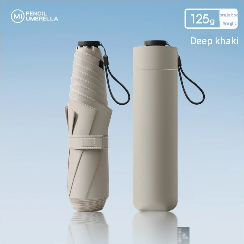 125g Japanese ultra-light portable sun umbrella sun protection and ultraviolet rain dual-purpose 3-fold 6-bone pencil umbrella f thumbnail 5