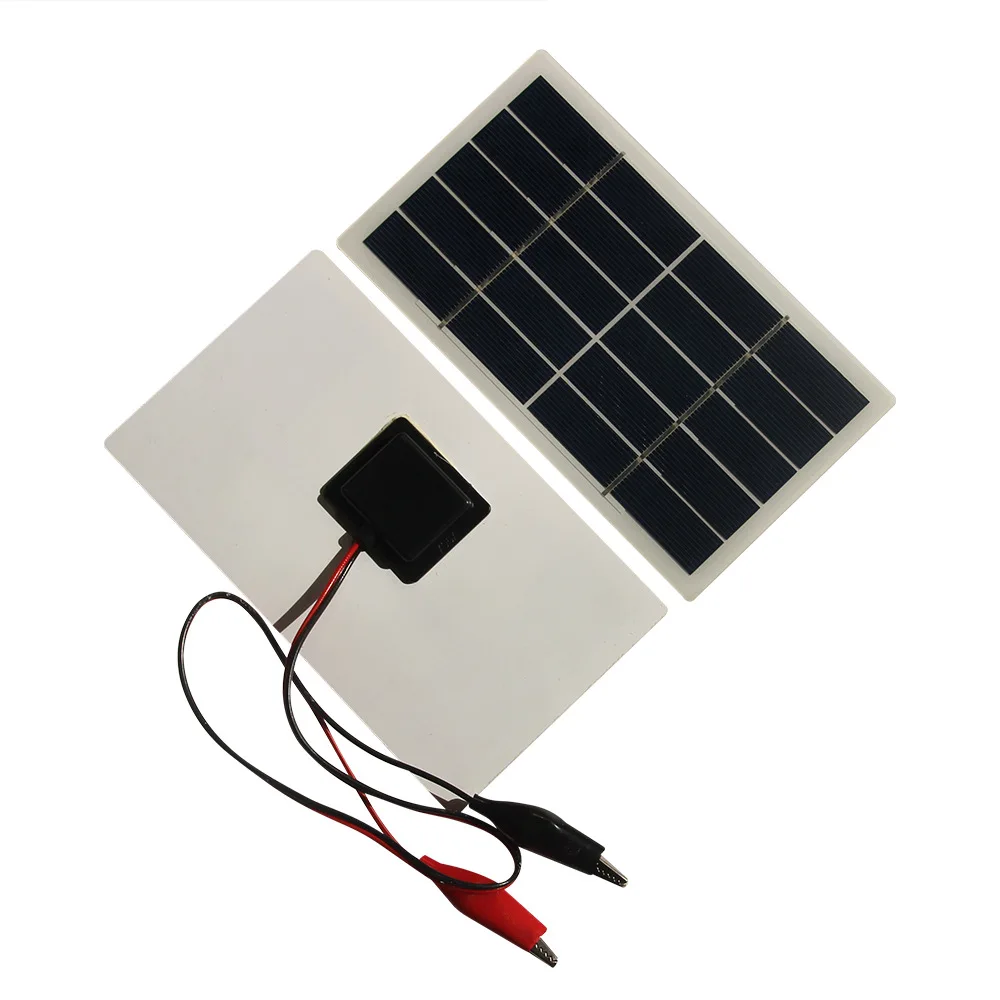 Mini Solar System 10W 5V Polysilicon Solar Panel with clip DIY Module Solar Cells For Outdoor Camping Hiking CCTV Camera Battery thumbnail 6