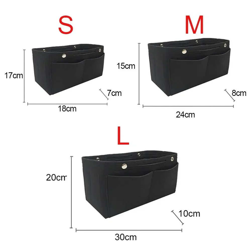 Women's Organizer Handbag Felt Travel Bag Insert Liner Purse Organiser Pouch
