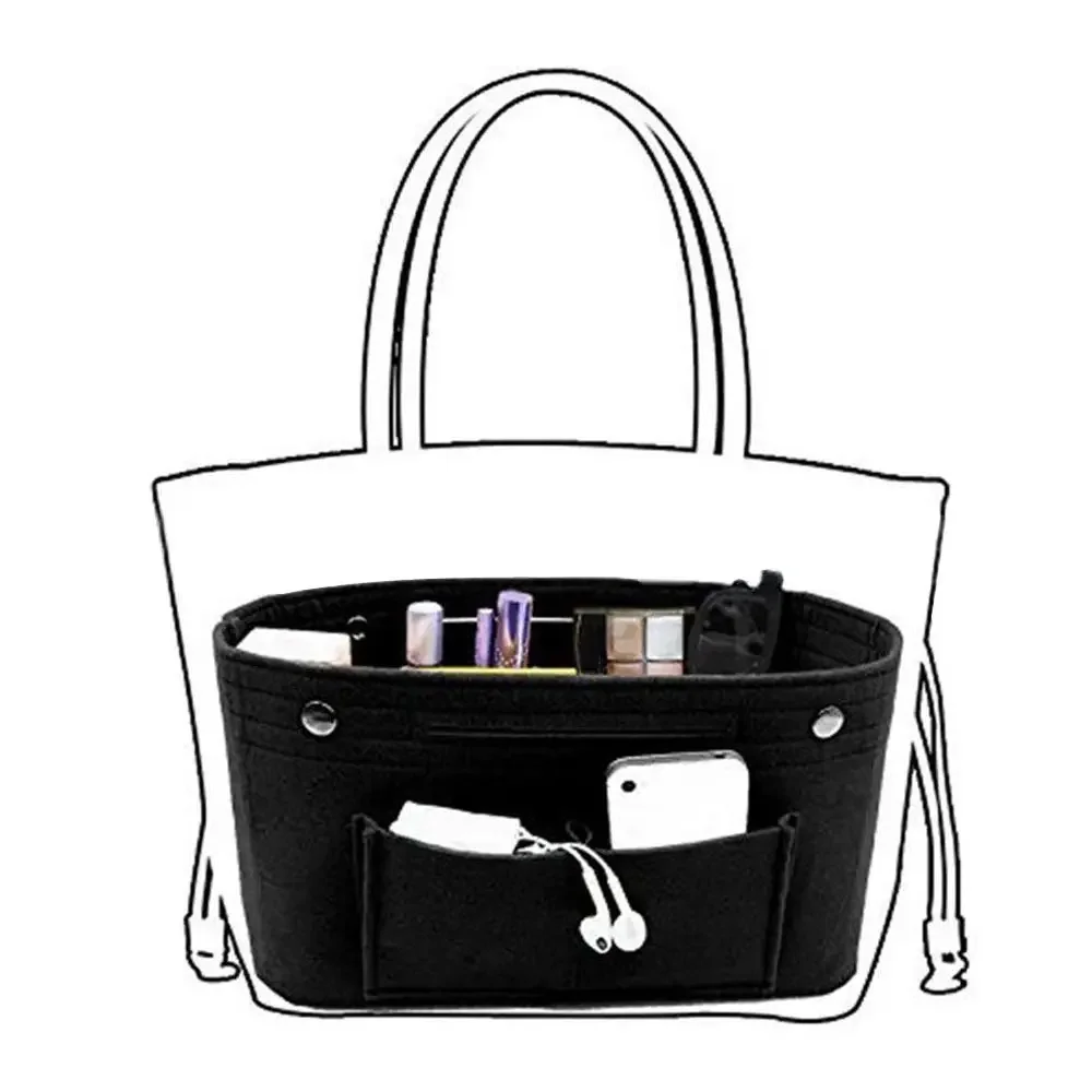 Women's Organizer Handbag Felt Travel Bag Insert Liner Purse Organiser Pouch thumbnail 4