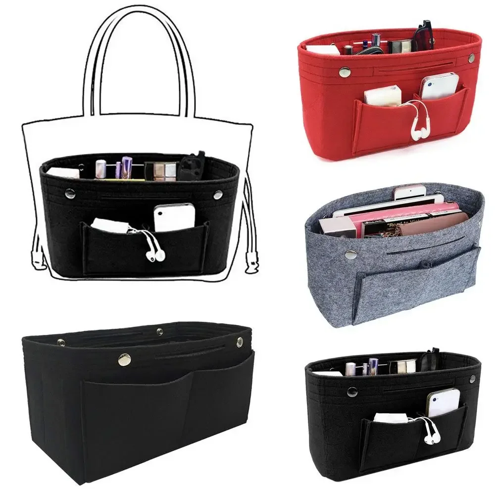 Women's Organizer Handbag Felt Travel Bag Insert Liner Purse Organiser Pouch thumbnail 2