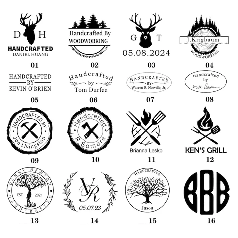 Custom Branding Iron Stamp DIY LOGO Heating Brass Embosser Seals with Handle for Wood Leather Cake Hamburger Wedding Party Craft thumbnail 5