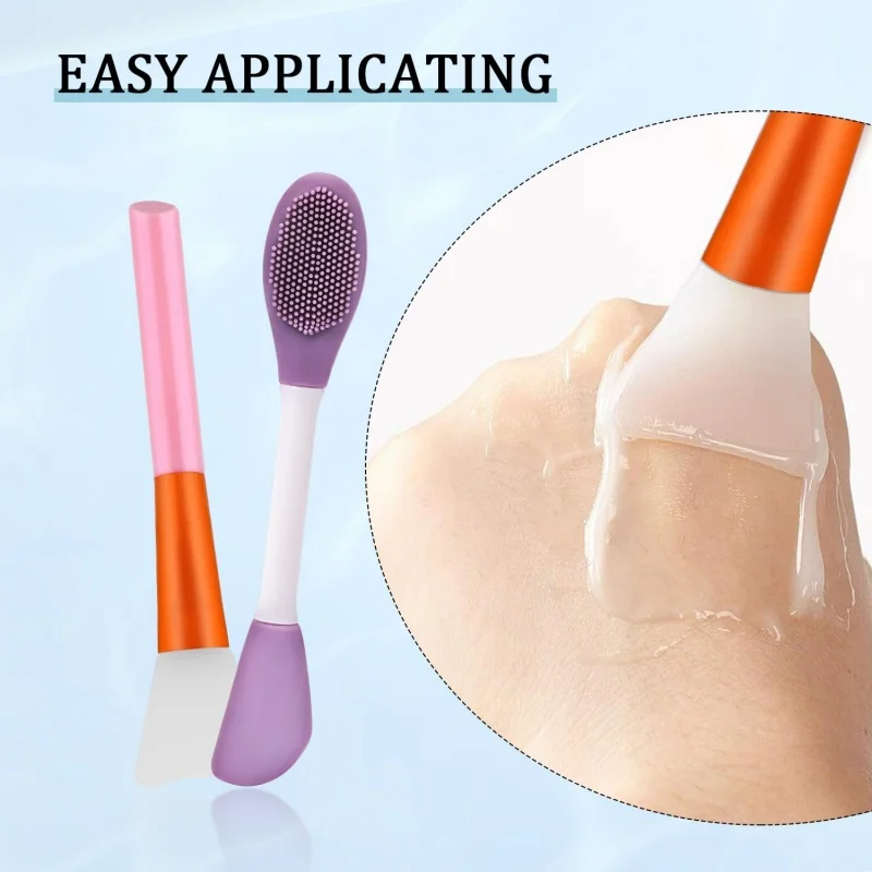 4pcs Silicone Face Brush Set DIY Facial Mask Mud Applicator Manual Soft Facial Cleansing Pore Exfoliator Beauty Makeup Tools thumbnail 3