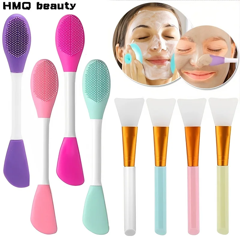 4pcs Silicone Face Brush Set DIY Facial Mask Mud Applicator Manual Soft Facial Cleansing Pore Exfoliator Beauty Makeup Tools
