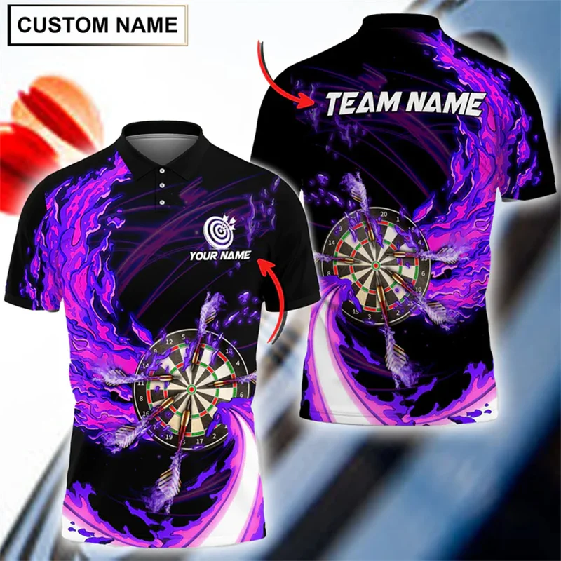 Unique Cool New Customized Name Dart Polo Shirts Men Women Improve Accuracy Short Sleeve Lapel Button Shirt 2025 New T-shirt