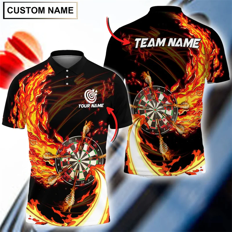 Unique Cool New Customized Name Dart Polo Shirts Men Women Improve Accuracy Short Sleeve Lapel Button Shirt 2025 New T-shirt thumbnail 3