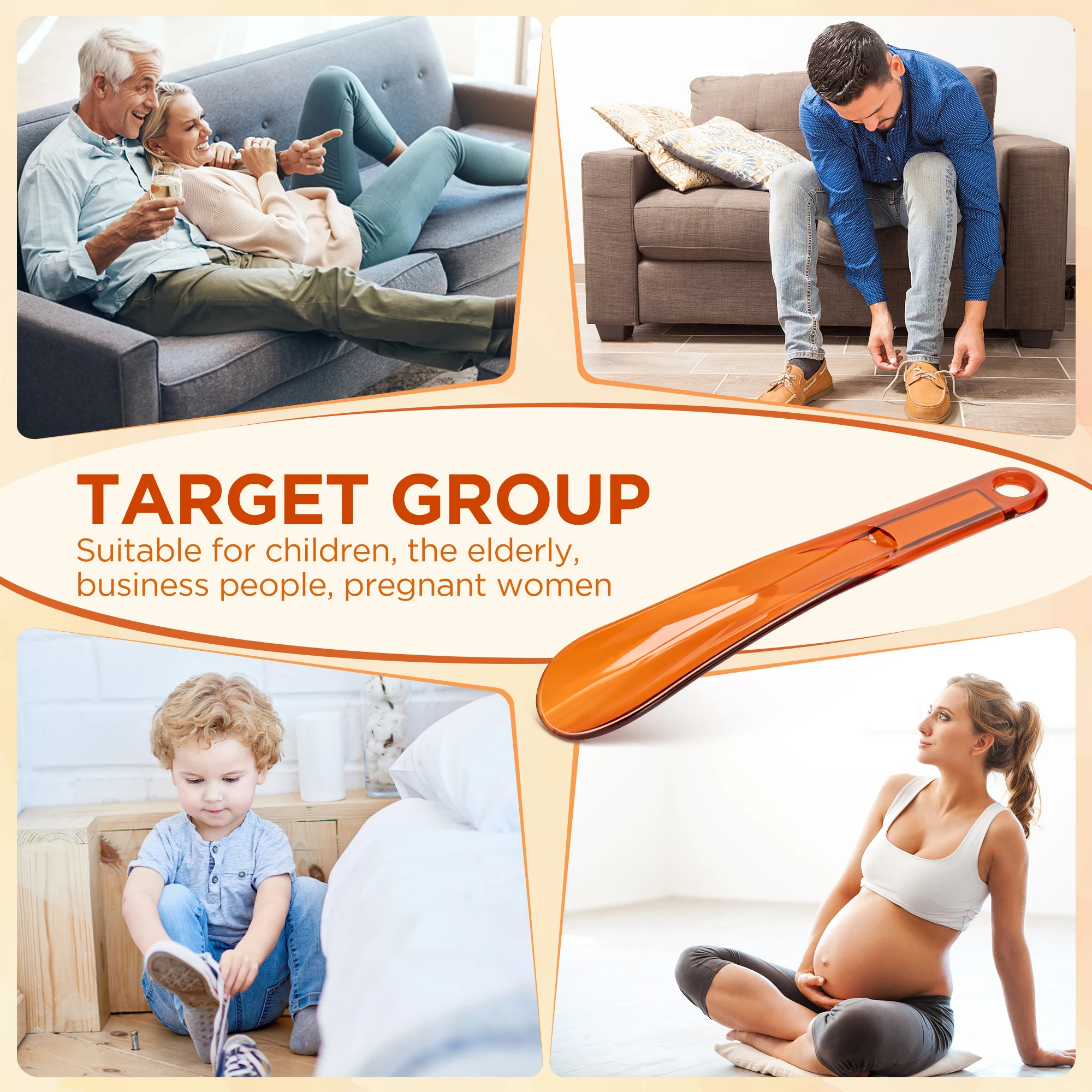 Plastic Shoe Horns 7.3 Inch portable Travel Spoon Shoe Horn Snap-Proof Flexible Shoe Lifter for Men Women kids older Shoe Tools thumbnail 3