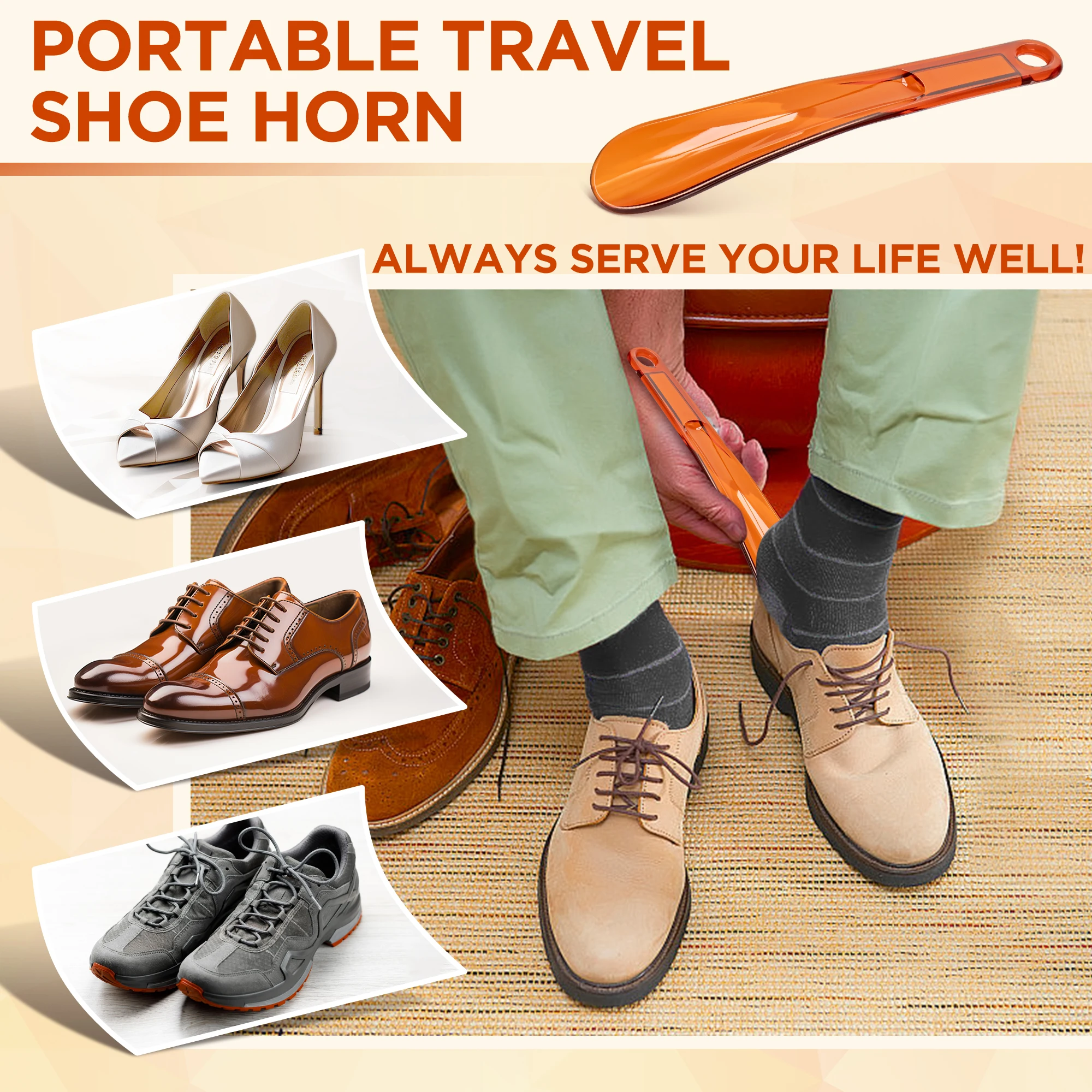 Plastic Shoe Horns 7.3 Inch portable Travel Spoon Shoe Horn Snap-Proof Flexible Shoe Lifter for Men Women kids older Shoe Tools thumbnail 6