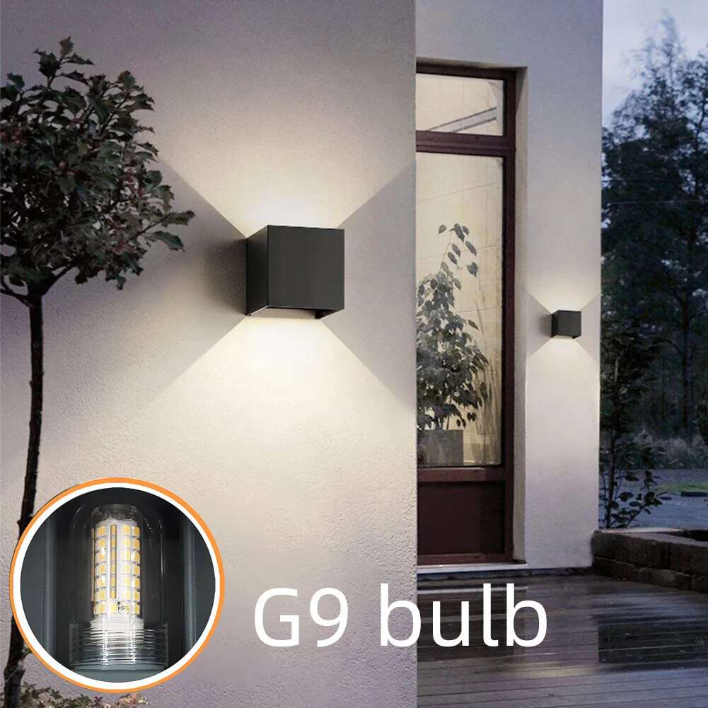 Modern LED Wall Lamp Waterproof IP65 Aluminum LED Wall Light Outdoor Indoor G9 Replaceable Bulb for Living Room Bedroom Hallway thumbnail 2