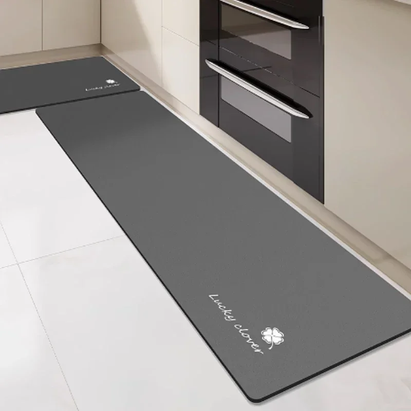 Kitchen Floor Mat Waterproof Oil-proof Carpet Pvc Leather Non-slip Foot Mats Solid Color Long Rug שטיח למטבח Alfombras thumbnail 2