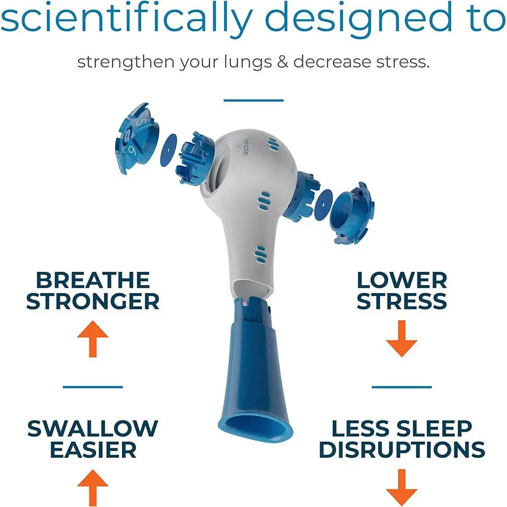Breathing Trainer Adjustable Resistance Handheld Lung Expansion Training Tool Increase Lung Capacity Running Abdominal Exerciser thumbnail 3