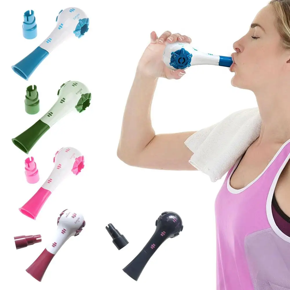 Breathing Trainer Adjustable Resistance Handheld Lung Expansion Training Tool Increase Lung Capacity Running Abdominal Exerciser thumbnail 4