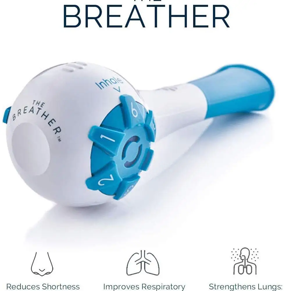 Breathing Trainer Adjustable Resistance Handheld Lung Expansion Training Tool Increase Lung Capacity Running Abdominal Exerciser thumbnail 2