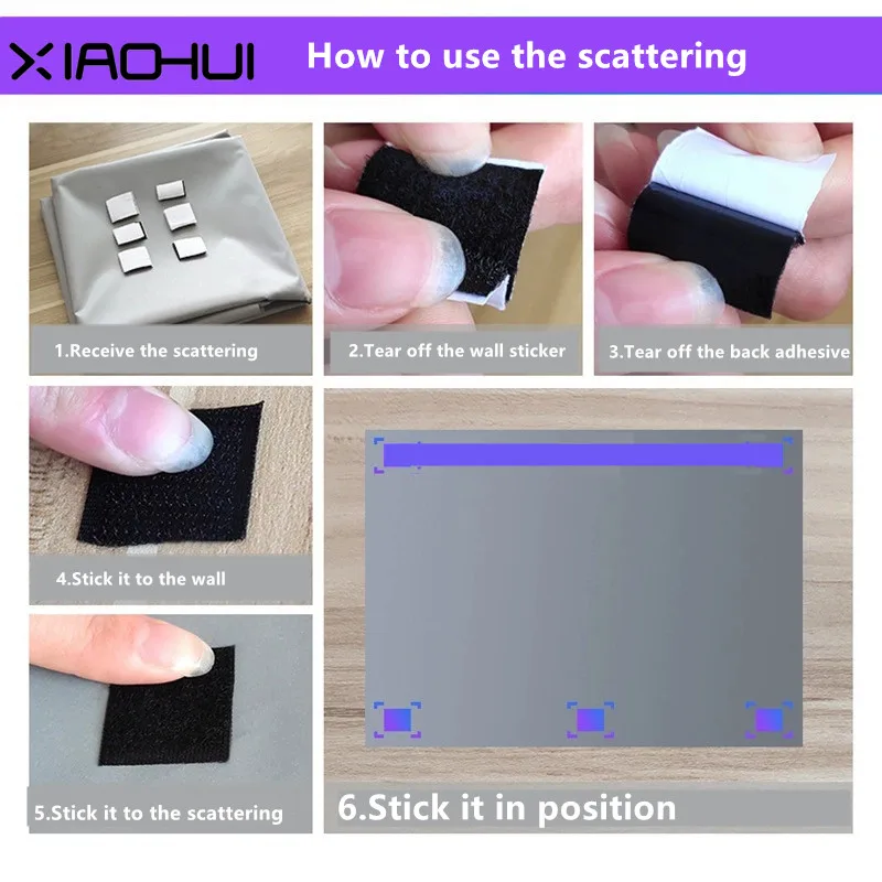 XIAOHUI Projector Screen Simple 16:9 Anti-Light Curtain 60/72/84/100/110/120/133/150 Inches Home Outdoor Office Portable 3d HD thumbnail 3