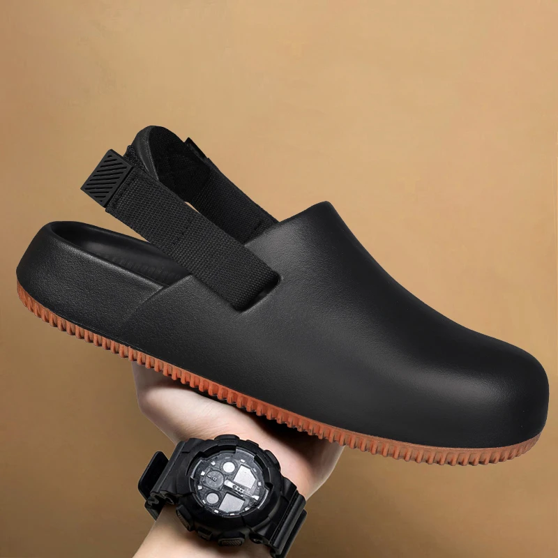 Summer Men Slippers Platform Outdoor Beach Sandals Clogs Quick Dry Non-Slip Indoor Slides Bathroom Shoe Couple Casual Loafers 45